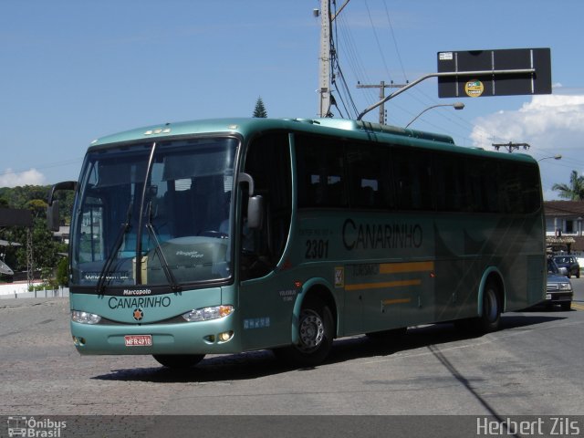 Viação Canarinho 2301 na cidade de Joinville, Santa Catarina, Brasil, por Herbert Zils. ID da foto: 841034.