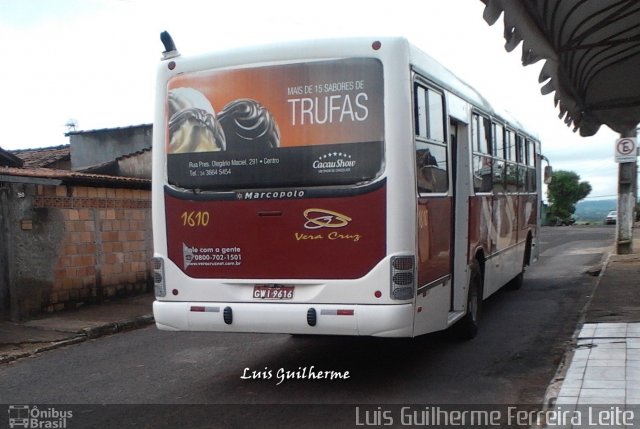 Vera Cruz Transporte e Turismo 1610 na cidade de Araxá, Minas Gerais, Brasil, por Luis Guilherme Ferreira Leite. Número da foto: #844770.