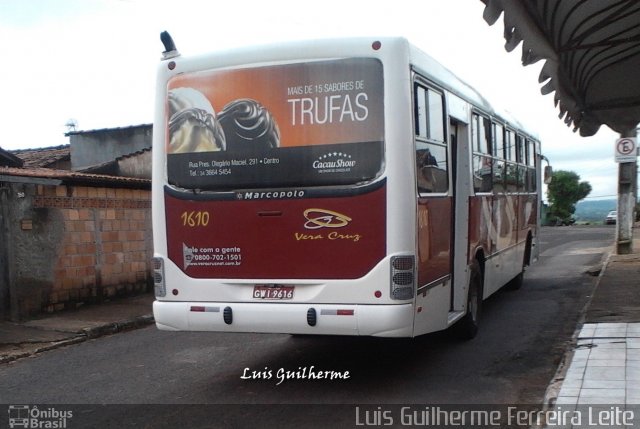 Vera Cruz Transporte e Turismo 1610 na cidade de Araxá, Minas Gerais, Brasil, por Luis Guilherme Ferreira Leite. ID da foto: 844770.