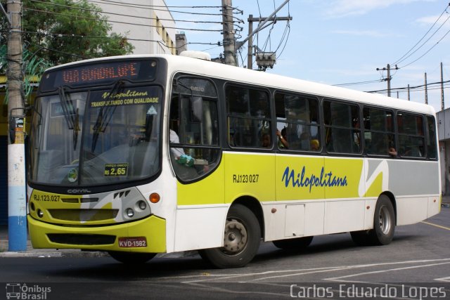 Viação Nilopolitana RJ 123.027 na cidade de Nilópolis, Rio de Janeiro, Brasil, por Carlos Eduardo Lopes. ID da foto: 848095.