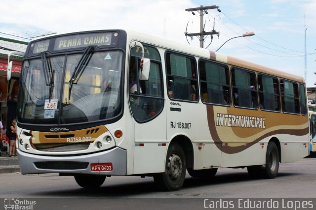 Viação Intermunicipal RJ 158.007 na cidade de Duque de Caxias, Rio de Janeiro, Brasil, por Carlos Eduardo Lopes. Número da foto: #848059.