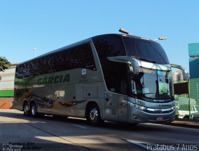 Viação Garcia 7957 na cidade de São Paulo, São Paulo, Brasil, por Cristiano Soares da Silva. Número da foto: #849961.