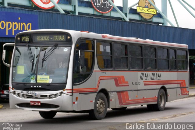 Viação Resendense RJ 192.023 na cidade de Resende, Rio de Janeiro, Brasil, por Carlos Eduardo Lopes. Número da foto: #852144.