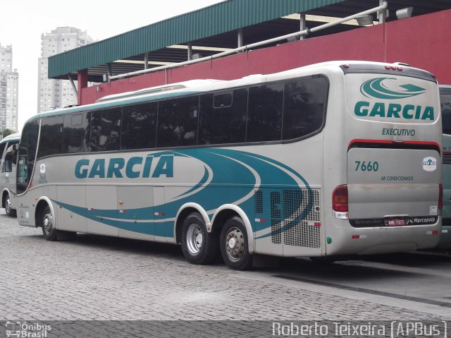 Viação Garcia 7660 na cidade de São Paulo, São Paulo, Brasil, por Roberto Teixeira. Número da foto: #858373.