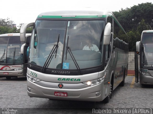 Viação Garcia 7476 na cidade de São Paulo, São Paulo, Brasil, por Roberto Teixeira. Número da foto: #858455.