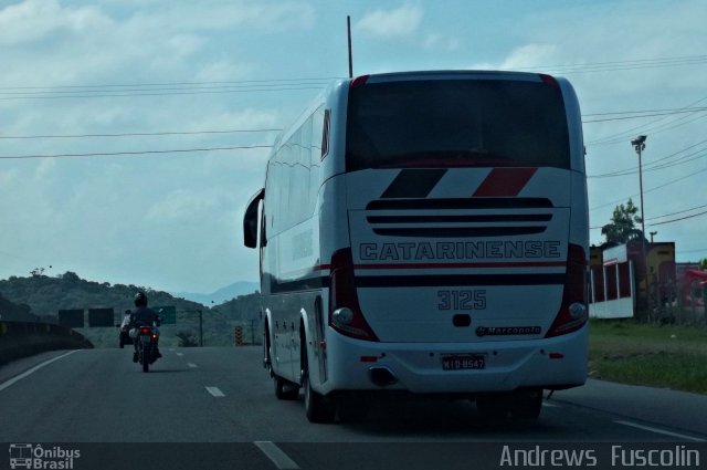 Auto Viação Catarinense 3125 na cidade de Joinville, Santa Catarina, Brasil, por Andrews  Fuscolin. ID da foto: 860610.