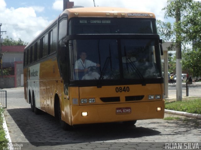 Viação Nordeste 0840 na cidade de Campina Grande, Paraíba, Brasil, por Ruan Silva. Número da foto: #867302.