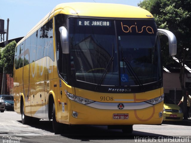Brisa Ônibus 9108 na cidade de Rio de Janeiro, Rio de Janeiro, Brasil, por Vinícius  Christófori. Número da foto: #870853.
