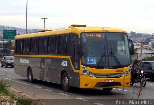 Viação Santa Edwiges 5820 na cidade de Belo Horizonte, Minas Gerais, Brasil, por Adão Raimundo Marcelino. Número da foto: #877071.