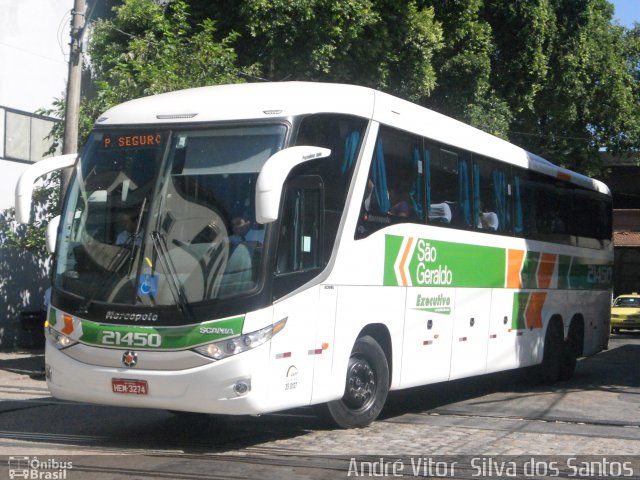 Cia. São Geraldo de Viação 21450 na cidade de Rio de Janeiro, Rio de Janeiro, Brasil, por André Vitor  Silva dos Santos. Número da foto: #876566.