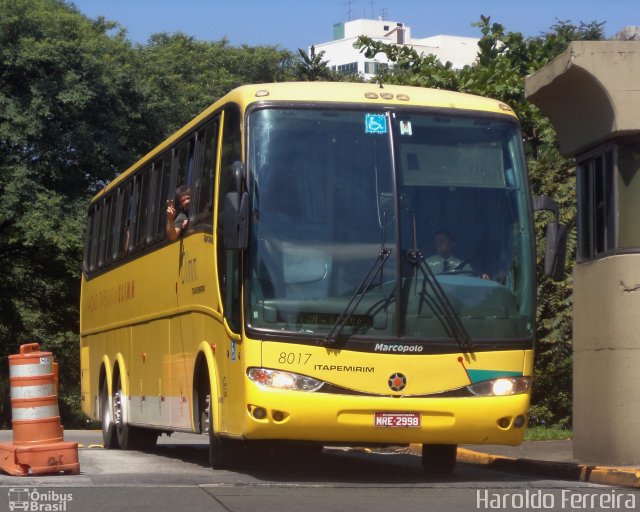 Viação Itapemirim 8017 na cidade de São Paulo, São Paulo, Brasil, por Haroldo Ferreira. ID da foto: 878705.