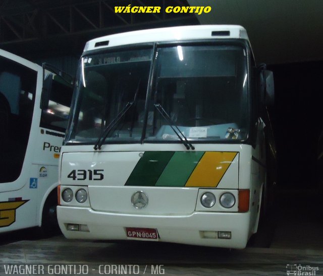 Empresa Gontijo de Transportes 4315 na cidade de Corinto, Minas Gerais, Brasil, por Wagner Gontijo Várzea da Palma-mg. ID da foto: 877667.