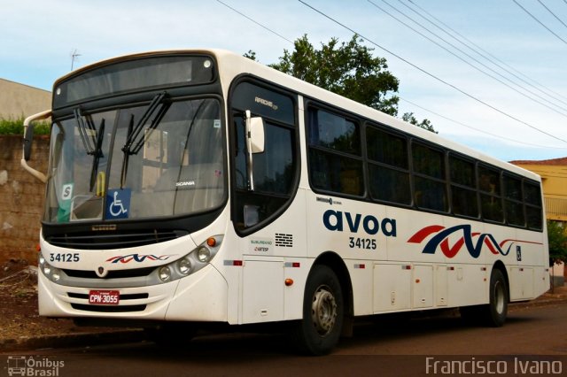 AVOA - Auto Viação Ourinhos Assis 34125 na cidade de Palmital, São Paulo, Brasil, por Francisco Ivano. ID da foto: 879190.