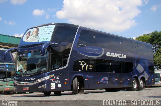 Viação Garcia 7157 na cidade de São Paulo, São Paulo, Brasil, por EDUARDO - SOROCABUS. Número da foto: #881464.