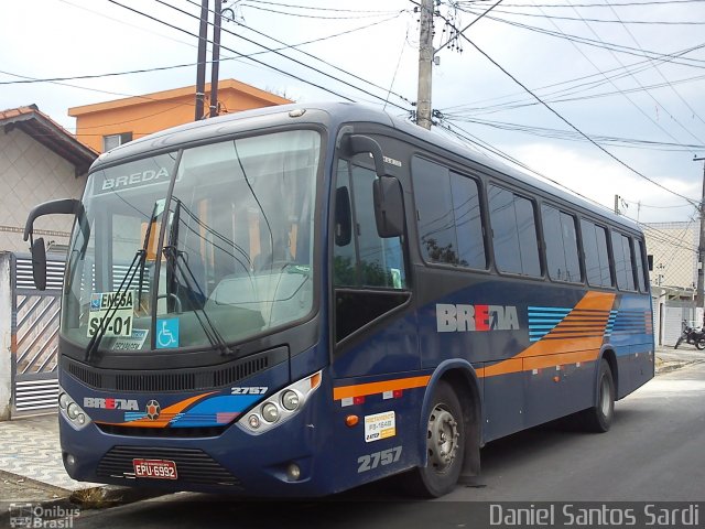Breda Transportes e Serviços 2757 na cidade de Praia Grande, São Paulo, Brasil, por Daniel Santos Sardi. Número da foto: #828109.