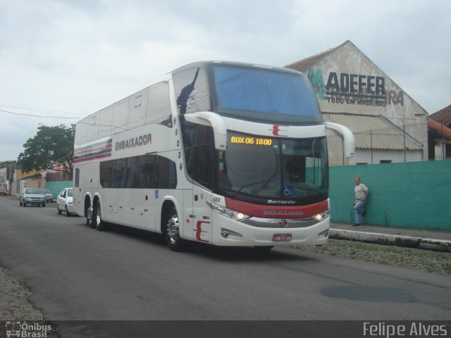 Expresso Embaixador 423 na cidade de Pelotas, Rio Grande do Sul, Brasil, por Felipe Alves. Número da foto: #829033.