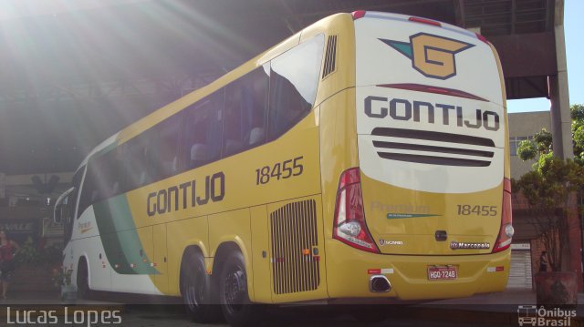 Empresa Gontijo de Transportes 18455 na cidade de Coronel Fabriciano, Minas Gerais, Brasil, por Lucas Lopes. Número da foto: #831835.