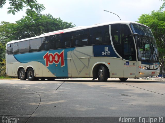 Auto Viação 1001 2412 na cidade de São Paulo, São Paulo, Brasil, por Adems  Equipe 19. Número da foto: #837950.