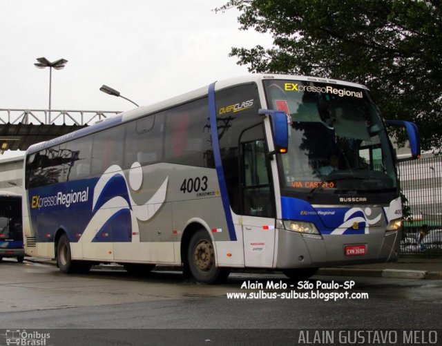 Expresso Regional 4003 na cidade de São Paulo, São Paulo, Brasil, por Alain Gustavo Melo. ID da foto: 837259.