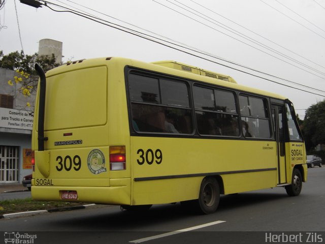 SOGAL - Sociedade de Ônibus Gaúcha Ltda. 309 na cidade de Canoas, Rio Grande do Sul, Brasil, por Herbert Zils. Número da foto: #839415.