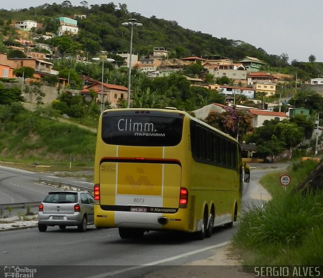 Viação Itapemirim 8073 na cidade de Sabará, Minas Gerais, Brasil, por Sergio Alves. ID da foto: 885094.