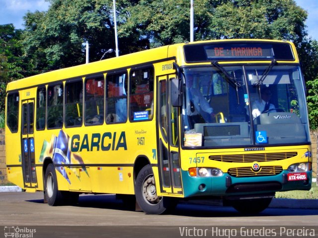 Viação Garcia 7457 na cidade de Maringá, Paraná, Brasil, por Victor Hugo Guedes Pereira. Número da foto: #903630.