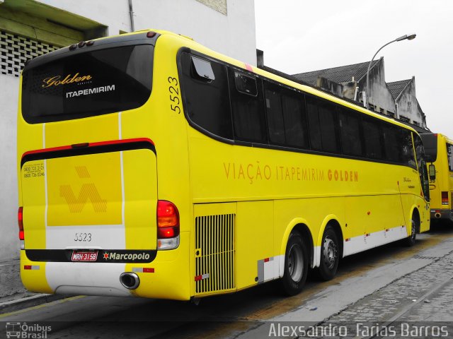Viação Itapemirim 5523 na cidade de Rio de Janeiro, Rio de Janeiro, Brasil, por Alexsandro  Farias Barros. Número da foto: #908956.