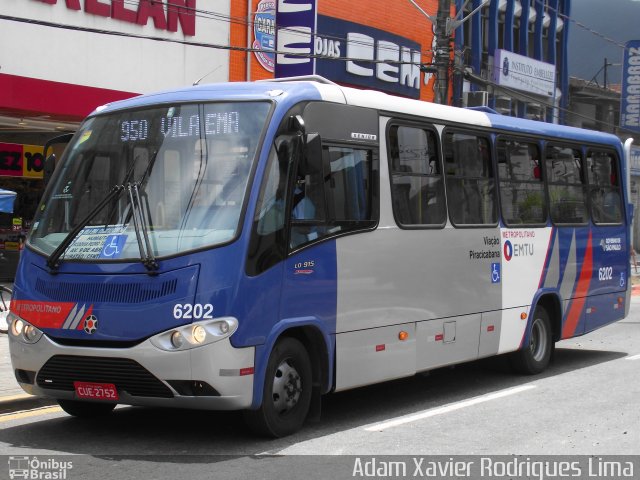 Viação Piracicabana 6202 na cidade de Cubatão, São Paulo, Brasil, por Adam Xavier Rodrigues Lima. ID da foto: 910804.