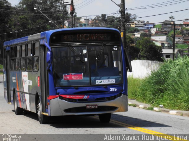 Rigras Transporte Coletivo e Turismo 389 na cidade de Ribeirão Pires, São Paulo, Brasil, por Adam Xavier Rodrigues Lima. ID da foto: 913992.