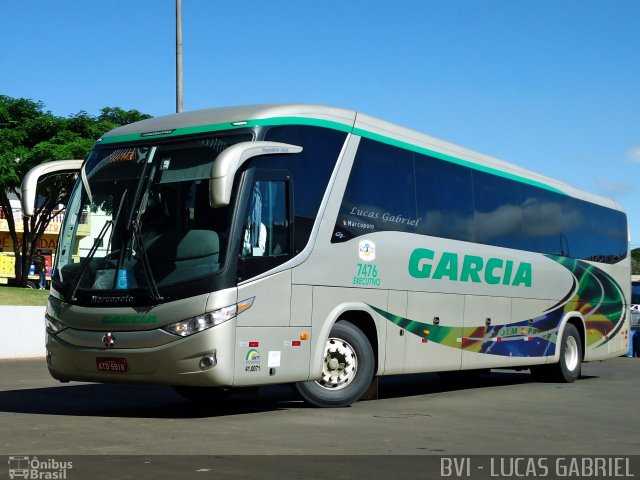 Viação Garcia 7476 na cidade de Telêmaco Borba, Paraná, Brasil, por Lucas Gabriel. ID da foto: 919357.