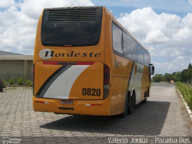 Viação Nordeste 0820 na cidade de Campina Grande, Paraíba, Brasil, por Valério Júnior. Número da foto: #921918.