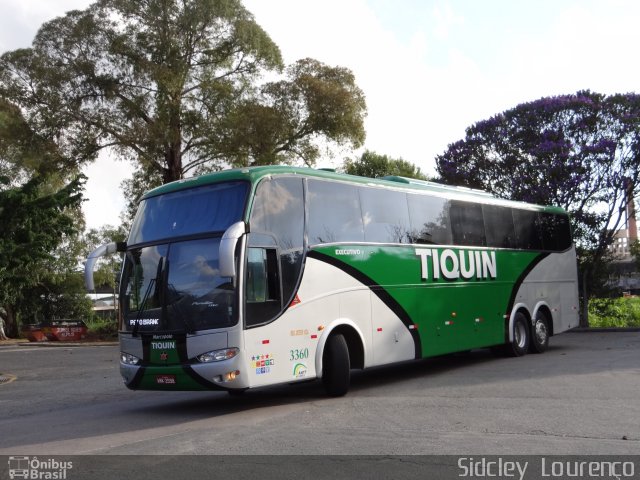 Transporte e Turismo Tiquin 3360 na cidade de Curitiba, Paraná, Brasil, por Sidcley Lourenço. ID da foto: 887473.