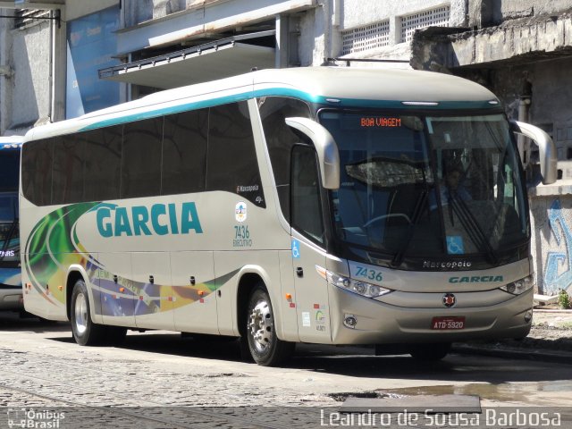 Viação Garcia 7436 na cidade de Rio de Janeiro, Rio de Janeiro, Brasil, por Leandro de Sousa Barbosa. Número da foto: #887556.