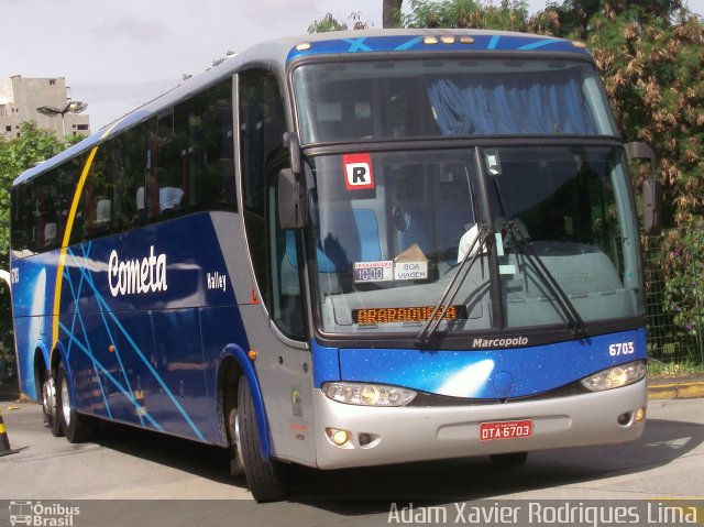 Viação Cometa 6703 na cidade de São Paulo, São Paulo, Brasil, por Adam Xavier Rodrigues Lima. Número da foto: #925290.