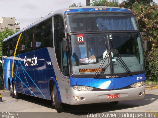 Viação Cometa 6703 na cidade de São Paulo, São Paulo, Brasil, por Adam Xavier Rodrigues Lima. ID da foto: 925290.