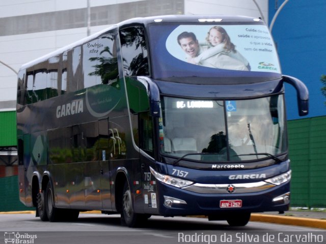 Viação Garcia 7157 na cidade de São Paulo, São Paulo, Brasil, por Rodrigo S. G Busólogo do Brasil. ID da foto: 931978.