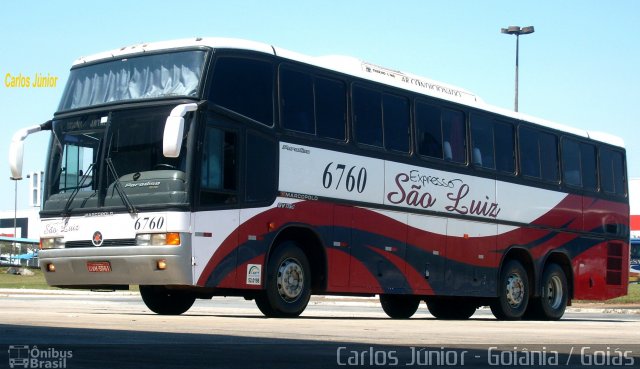 Expresso São Luiz 6760 na cidade de Goiânia, Goiás, Brasil, por Carlos Júnior. ID da foto: 933742.