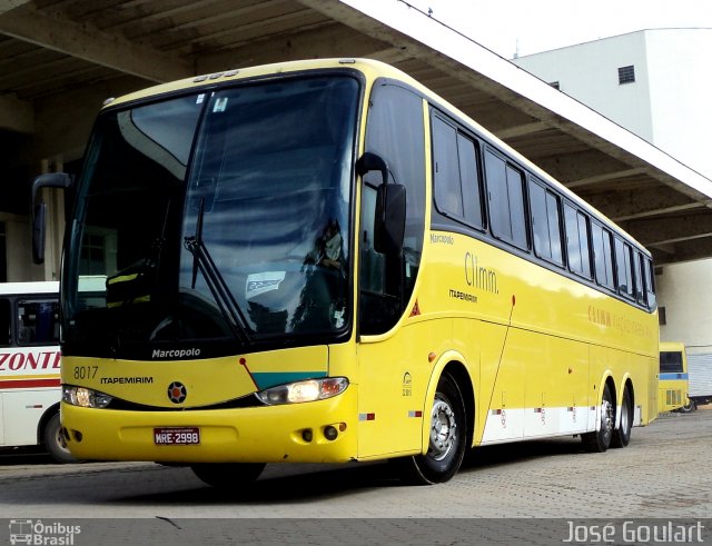 Viação Itapemirim 8017 na cidade de Muriaé, Minas Gerais, Brasil, por José Goulart. Número da foto: #937880.