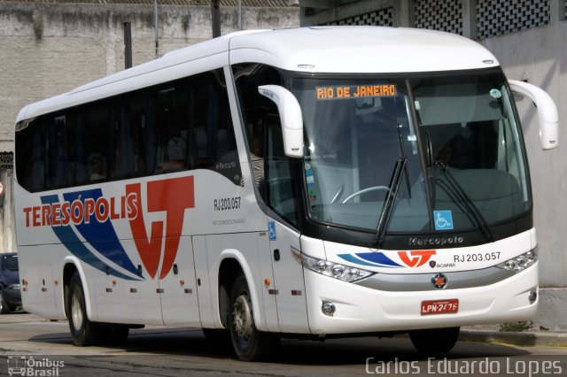 Viação Teresópolis RJ 203.057 na cidade de Rio de Janeiro, Rio de Janeiro, Brasil, por Carlos Eduardo Lopes. Número da foto: #888006.