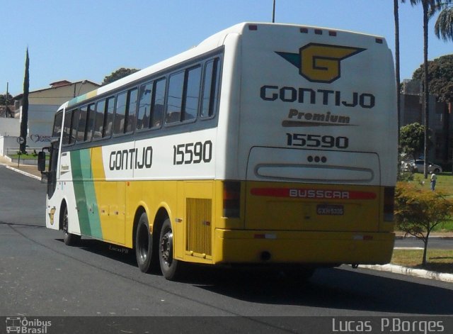 Empresa Gontijo de Transportes 15590 na cidade de Araxá, Minas Gerais, Brasil, por Lucas Borges . ID da foto: 888286.