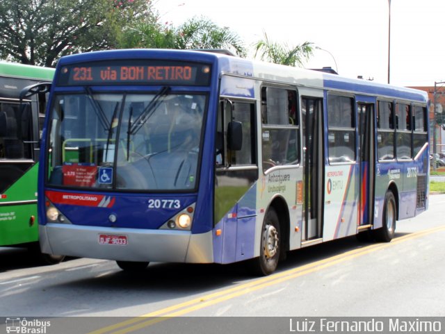 Auto Viação Urubupungá 20.773 na cidade de São Paulo, São Paulo, Brasil, por Luiz Fernando Maximo. ID da foto: 945678.