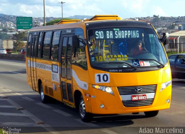 Transporte Suplementar de Belo Horizonte 741 na cidade de Belo Horizonte, Minas Gerais, Brasil, por Adão Raimundo Marcelino. ID da foto: 945621.