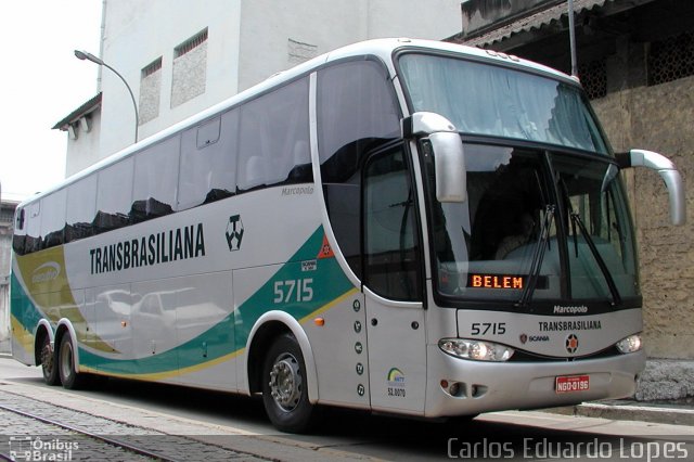 Transbrasiliana Transportes e Turismo 5715 na cidade de Rio de Janeiro, Rio de Janeiro, Brasil, por Carlos Eduardo Lopes. ID da foto: 891913.