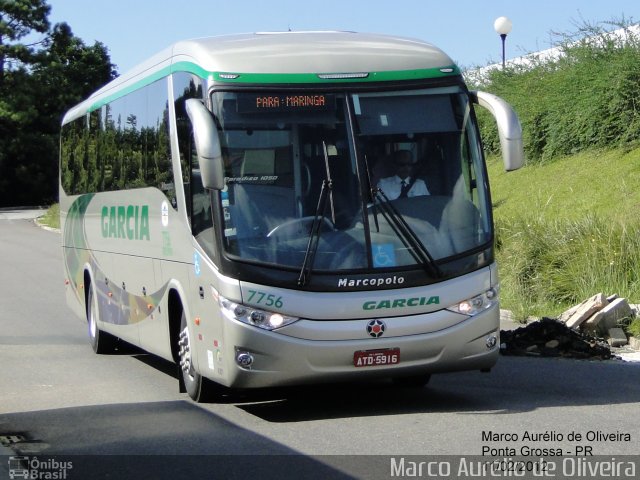 Viação Garcia 7756 na cidade de Ponta Grossa, Paraná, Brasil, por Marco Aurélio de Oliveira. ID da foto: 892264.