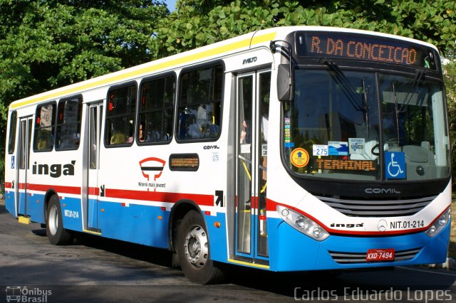 Auto Lotação Ingá NIT.01-214 na cidade de Niterói, Rio de Janeiro, Brasil, por Carlos Eduardo Lopes. Número da foto: #894048.