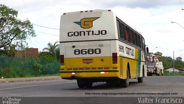 Empresa Gontijo de Transportes 8680 na cidade de Belo Horizonte, Minas Gerais, Brasil, por Valter Francisco. ID da foto: 896028.