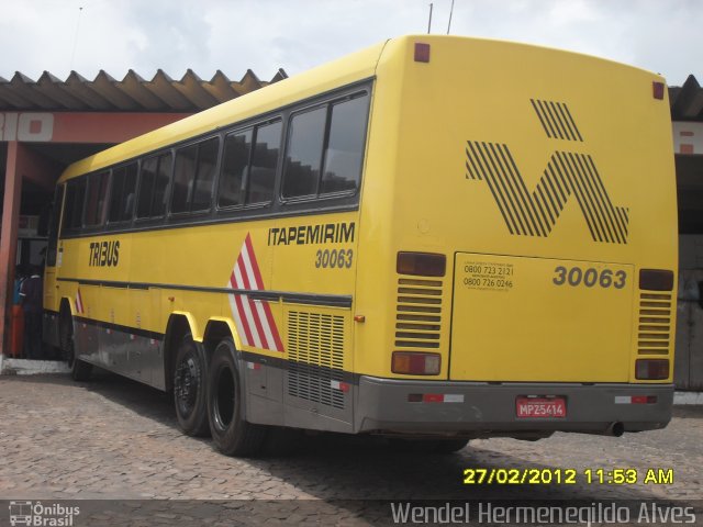 Viação Itapemirim 30063 na cidade de Floriano, Piauí, Brasil, por Wendel Hermenegildo Alves. ID da foto: 900364.