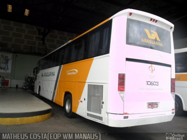 Viação Araguarina 10603 na cidade de Goiânia, Goiás, Brasil, por Vicente Pinto Moreira. Número da foto: #901086.
