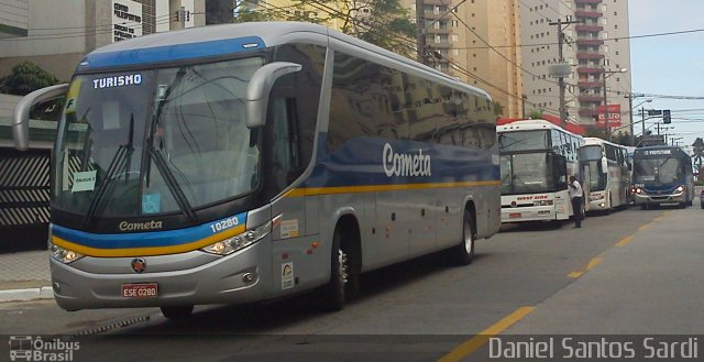 Viação Cometa 10280 na cidade de Praia Grande, São Paulo, Brasil, por Daniel Santos Sardi. Número da foto: #967563.