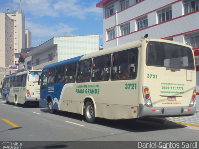 Viação Piracicabana Praia Grande 3721 na cidade de Praia Grande, São Paulo, Brasil, por Daniel Santos Sardi. Número da foto: #968442.